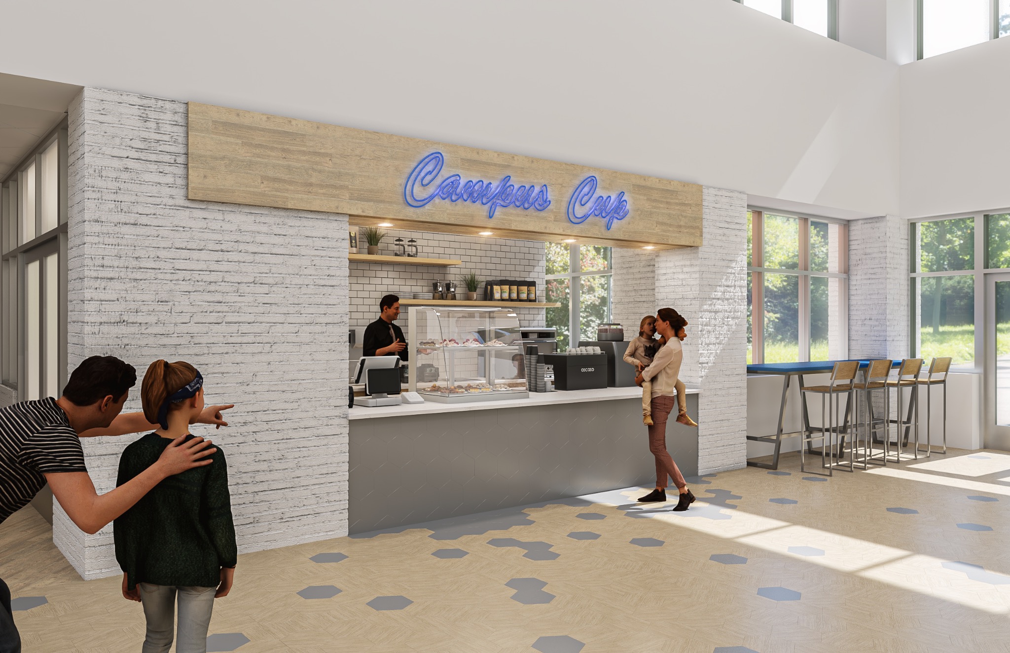 Charlotte Christian School Campus Cup coffee shop concept