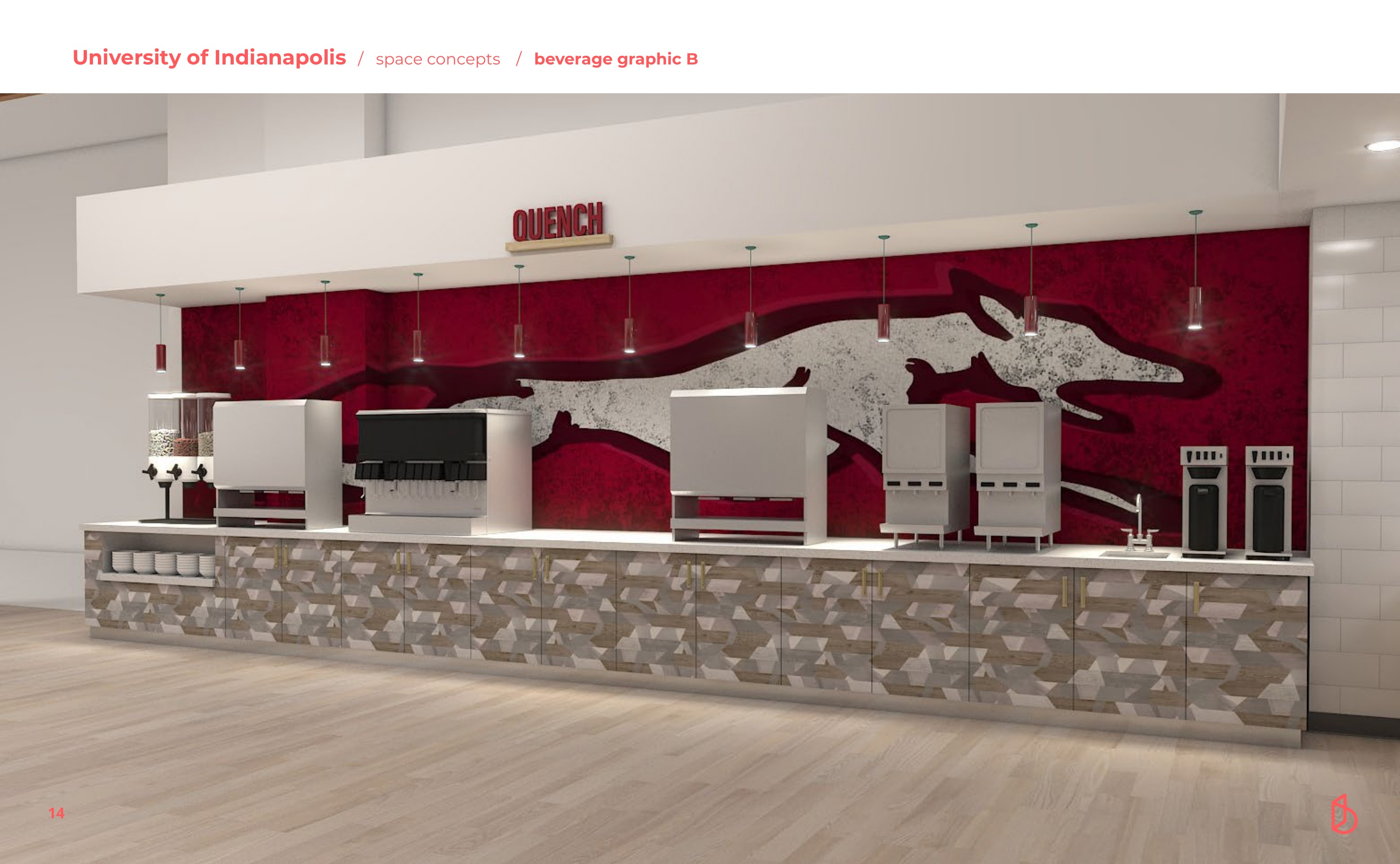 University of Indianapolis beverage station concept rendering
