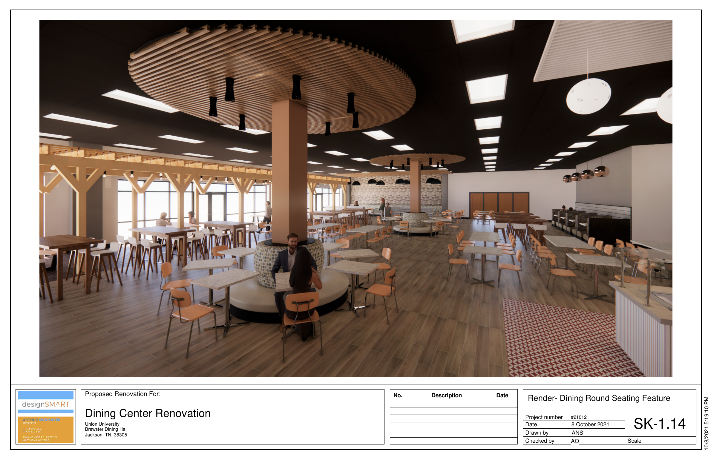 Union University dining seating rendering
